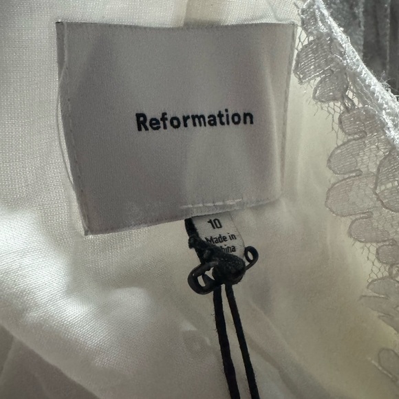 Reformation Alida Midi White Dress Size 10 B2933 - Picture 9 of 9